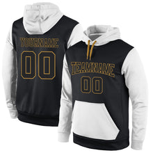 Laden Sie das Bild in den Galerie-Viewer, Uksn Individuelles Bestickt Schwarz Schwarz-Weiß Sport Pullover Sweatshirt Hoodie