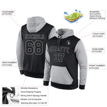 Laden Sie das Bild in den Galerie-Viewer, Uksn Individuelles Bestickt Schwarz Schwarz-Grau Sport Pullover Sweatshirt Hoodie