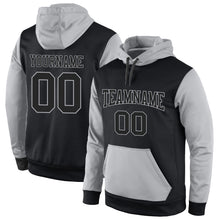 Laden Sie das Bild in den Galerie-Viewer, Uksn Individuelles Bestickt Schwarz Schwarz-Grau Sport Pullover Sweatshirt Hoodie