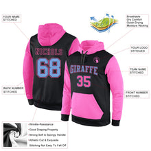 Laden Sie das Bild in den Galerie-Viewer, Uksn Individuelles Bestickt Schwarz Hellblau-Pink Sport Pullover Sweatshirt Hoodie