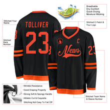 Laden Sie das Bild in den Galerie-Viewer, Uksn Individuelles Schwarz Orange Eishockey-Trikot