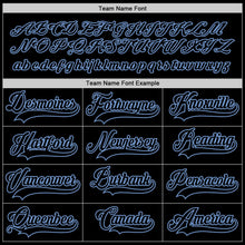 Laden Sie das Bild in den Galerie-Viewer, Uksn Individuelles Schwarz Schwarz-Hellblau Eishockey-Trikot