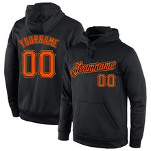 Laden Sie das Bild in den Galerie-Viewer, Uksn Individuelles Bestickt Schwarz Orange-Altgold Sport Pullover Sweatshirt Hoodie