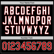 Laden Sie das Bild in den Galerie-Viewer, Uksn Individuelles Bestickt Schwarz Rot-Weiß Sport Pullover Sweatshirt Hoodie