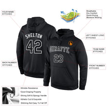 Laden Sie das Bild in den Galerie-Viewer, Uksn Individuelles Bestickt Schwarz Schwarz-Weiß Sport Pullover Sweatshirt Hoodie