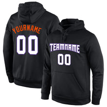 Laden Sie das Bild in den Galerie-Viewer, Uksn Individuelles Bestickt Schwarz Weiß-Orange Sport Pullover Sweatshirt Hoodie