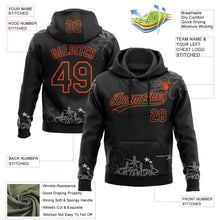 Laden Sie das Bild in den Galerie-Viewer, Uksn Individuelles Bestickt Schwarz Grau-Orange 3D Graffiti Spritzer Street Art Sport Pullover Sweatshirt Hoodie
