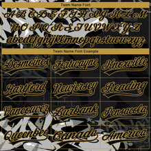 Laden Sie das Bild in den Galerie-Viewer, Uksn Individuelles Bestickt Schwarz Grau Altgold-Weiß 3D Graffiti Spritzer Street Art Sport Pullover Sweatshirt Hoodie
