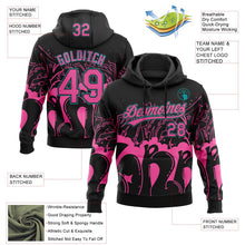 Laden Sie das Bild in den Galerie-Viewer, Uksn Individuelles Bestickt Schwarz Pink-Petrol 3D Graffiti Spritzer Street Art Sport Pullover Sweatshirt Hoodie
