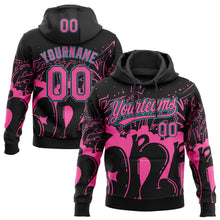 Laden Sie das Bild in den Galerie-Viewer, Uksn Individuelles Bestickt Schwarz Pink-Petrol 3D Graffiti Spritzer Street Art Sport Pullover Sweatshirt Hoodie
