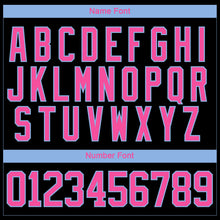 Laden Sie das Bild in den Galerie-Viewer, Uksn Individuelles Schwarz Pink-Hellblau 3D-Muster Fragment-Art Eishockey-Trikot mit Schnürkragen

