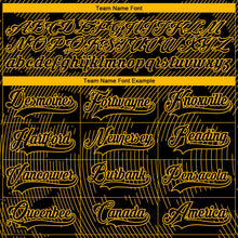 Laden Sie das Bild in den Galerie-Viewer, Uksn Individuelles Schwarz Gold-Weiß 3D-Muster Kurvenlinien Eishockey-Trikot mit Schnürkragen
