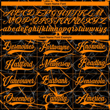 Laden Sie das Bild in den Galerie-Viewer, Uksn Individuelles Schwarz Bay Orange-Weiß 3D-Muster abstraktes Netzwerk Eishockey-Trikot mit Schnürkragen
