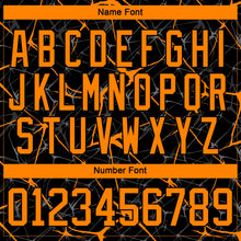 Laden Sie das Bild in den Galerie-Viewer, Uksn Individuelles Schwarz Bay Orange-Weiß 3D-Muster abstraktes Netzwerk Eishockey-Trikot mit Schnürkragen
