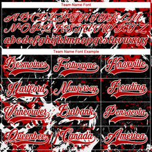 Laden Sie das Bild in den Galerie-Viewer, Uksn Individuelles Schwarz Rot-Weiß 3D-Fluid-Art-Splash Eishockey-Trikot mit Schnürkragen
