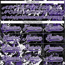 Laden Sie das Bild in den Galerie-Viewer, Uksn Individuelles Schwarz Violett-Weiß 3D-Fluid-Art-Splash Eishockey-Trikot mit Schnürkragen
