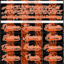 Laden Sie das Bild in den Galerie-Viewer, Uksn Individuelles Schwarz Orange-Weiß 3D-Muster abstrakte Formen Eishockey-Trikot mit Schnürkragen
