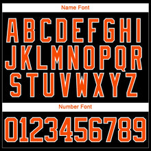 Laden Sie das Bild in den Galerie-Viewer, Uksn Individuelles Schwarz Orange-Weiß 3D-Muster abstrakte Formen Eishockey-Trikot mit Schnürkragen
