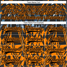 Laden Sie das Bild in den Galerie-Viewer, Uksn Individuelles Schwarz Bay Orange-Blau 3D-Muster abstrakt Eishockey-Trikot mit Schnürkragen
