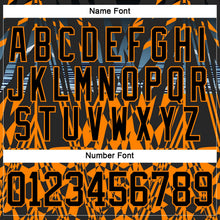 Laden Sie das Bild in den Galerie-Viewer, Uksn Individuelles Schwarz Bay Orange-Blau 3D-Muster abstrakt Eishockey-Trikot mit Schnürkragen

