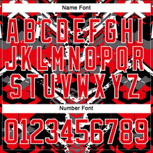 Laden Sie das Bild in den Galerie-Viewer, Uksn Individuelles Schwarz Feuerrot-Weiß 3D-Muster abstrakter Grunge Eishockey-Trikot mit Schnürkragen
