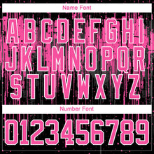 Laden Sie das Bild in den Galerie-Viewer, Uksn Individuelles Schwarz Pink Stahlgrau-Weiß 3D-Muster tropfende Farbkleckse Eishockey-Trikot mit Schnürkragen
