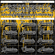 Laden Sie das Bild in den Galerie-Viewer, Uksn Individuelles Schwarz Gold Stahlgrau-Weiß 3D-Muster tropfende Farbkleckse Eishockey-Trikot mit Schnürkragen
