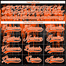 Laden Sie das Bild in den Galerie-Viewer, Uksn Individuelles Schwarz Orange Stahlgrau-Weiß 3D-Muster tropfende Farbkleckse Eishockey-Trikot mit Schnürkragen
