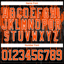 Laden Sie das Bild in den Galerie-Viewer, Uksn Individuelles Schwarz Orange Stahlgrau-Weiß 3D-Muster tropfende Farbkleckse Eishockey-Trikot mit Schnürkragen
