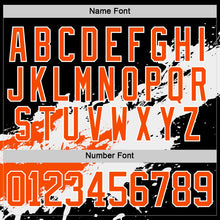 Laden Sie das Bild in den Galerie-Viewer, Uksn Individuelles Schwarz Orange-Weiß 3D-Muster abstrakte Farbkleckse Eishockey-Trikot mit Schnürkragen
