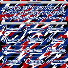 Laden Sie das Bild in den Galerie-Viewer, Uksn Individuelles Schwarz Weiß Rot-Royalblau Amerikanische Flagge Eishockey-Trikot mit Schnürkragen
