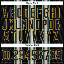 Laden Sie das Bild in den Galerie-Viewer, Uksn Individuelles Schwarz Marineblau Grün Rot Gold-Weiß 3D-Muster Design-Streifen Eishockey-Trikot mit Schnürkragen
