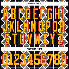 Laden Sie das Bild in den Galerie-Viewer, Uksn Individuelles Schwarz Gold Blau Rot-Weiß 3D-Muster Design-Streifen geometrisch Eishockey-Trikot mit Schnürkragen

