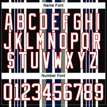 Laden Sie das Bild in den Galerie-Viewer, Uksn Individuelles Schwarz Weiß Grün Marineblau-Rot 3D-Muster Design-Streifen Eishockey-Trikot mit Schnürkragen
