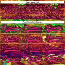 Laden Sie das Bild in den Galerie-Viewer, Uksn Individuelles Schwarz Hot Pink Gelb-Grün 3D-Muster trippy-psychedelisch Eishockey-Trikot mit Schnürkragen
