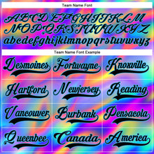Laden Sie das Bild in den Galerie-Viewer, Uksn Individuelles Schwarz Himmelblau Gelb-Grün 3D-Muster trippy-psychedelischer Neon-Trendy holografischer Vaporwave-Stil Eishockey-Trikot mit Schnürkragen
