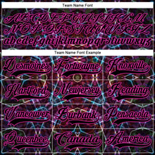Laden Sie das Bild in den Galerie-Viewer, Uksn Individuelles Schwarz Dunkelrosa-Blau 3D-Muster trippy-psychedelisch geometrisch Eishockey-Trikot mit Schnürkragen

