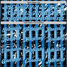 Laden Sie das Bild in den Galerie-Viewer, Uksn Individuelles Schwarz Eisblau-Gewitterblau Italien Streifen Funktions-T-Shirt
