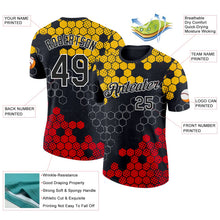 Laden Sie das Bild in den Galerie-Viewer, Uksn Individuelles Schwarz Gelb Rot-Weiß Deutschland Geometrisch Funktions-T-Shirt
