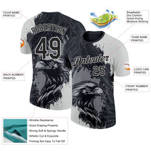 Laden Sie das Bild in den Galerie-Viewer, Uksn Individuelles Schwarz Grau-Weiß Deutschland Adler Funktions-T-Shirt
