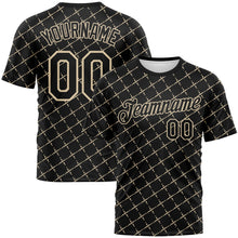 Laden Sie das Bild in den Galerie-Viewer, Uksn Individuelles Schwarz-City-Creme Rauten Kreuzschraffur Sportbekleidung Funktions-T-Shirt
