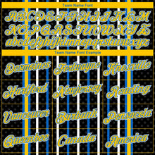 Laden Sie das Bild in den Galerie-Viewer, Uksn Individuelles Schwarz Gelb Blau-Weiß Streifen und Stern Sportbekleidung Funktions-T-Shirt
