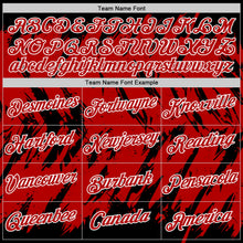 Laden Sie das Bild in den Galerie-Viewer, Uksn Individuelles Schwarz Rot-Weiß Zerrissen Scharfer Pinselstrich Spritzer Funktions-T-Shirt
