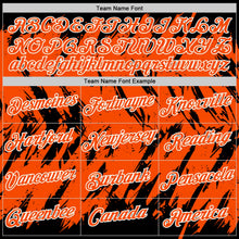 Laden Sie das Bild in den Galerie-Viewer, Uksn Individuelles Schwarz Orange-Weiß Zerrissen Scharfer Pinselstrich Spritzer Funktions-T-Shirt
