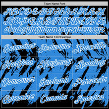 Laden Sie das Bild in den Galerie-Viewer, Uksn Individuelles Schwarz Puderblau-Weiß Zerrissen Scharfer Pinselstrich Spritzer Funktions-T-Shirt
