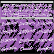 Laden Sie das Bild in den Galerie-Viewer, Uksn Individuelles Schwarz Mittelviolett-Weiß Zerrissen Scharfer Pinselstrich Spritzer Funktions-T-Shirt
