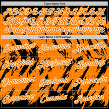 Laden Sie das Bild in den Galerie-Viewer, Uksn Individuelles Schwarz Bay Orange-Weiß Zerrissen Scharfer Pinselstrich Spritzer Funktions-T-Shirt
