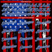 Laden Sie das Bild in den Galerie-Viewer, Uksn Individuelles Schwarz Rot-Royalblau 3D Amerikanische Flagge Fashion Funktions-T-Shirt
