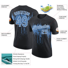 Laden Sie das Bild in den Galerie-Viewer, Uksn Individuelles Schwarz Hellblau-Weiß Tropfende Spritzer Farbe Funktions-T-Shirt
