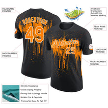 Laden Sie das Bild in den Galerie-Viewer, Uksn Individuelles Schwarz Bay Orange-Weiß Tropfende Spritzer Farbe Funktions-T-Shirt
